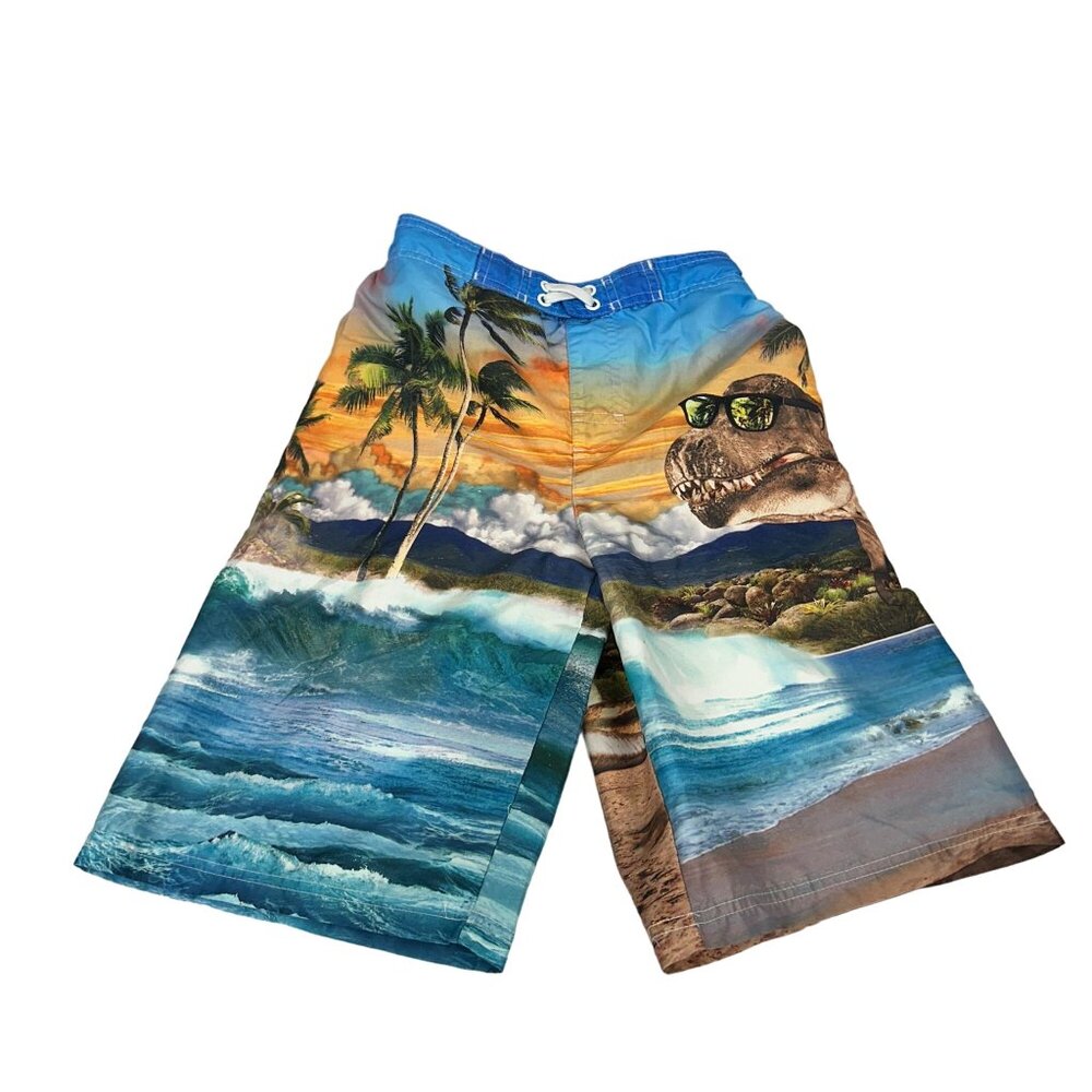 OP Youth Boys Dinosaur Print Swim Trunks Size L